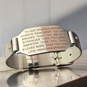 Stainless Steel Affirmation Bracelet Granddaughter from Grandparents NIB